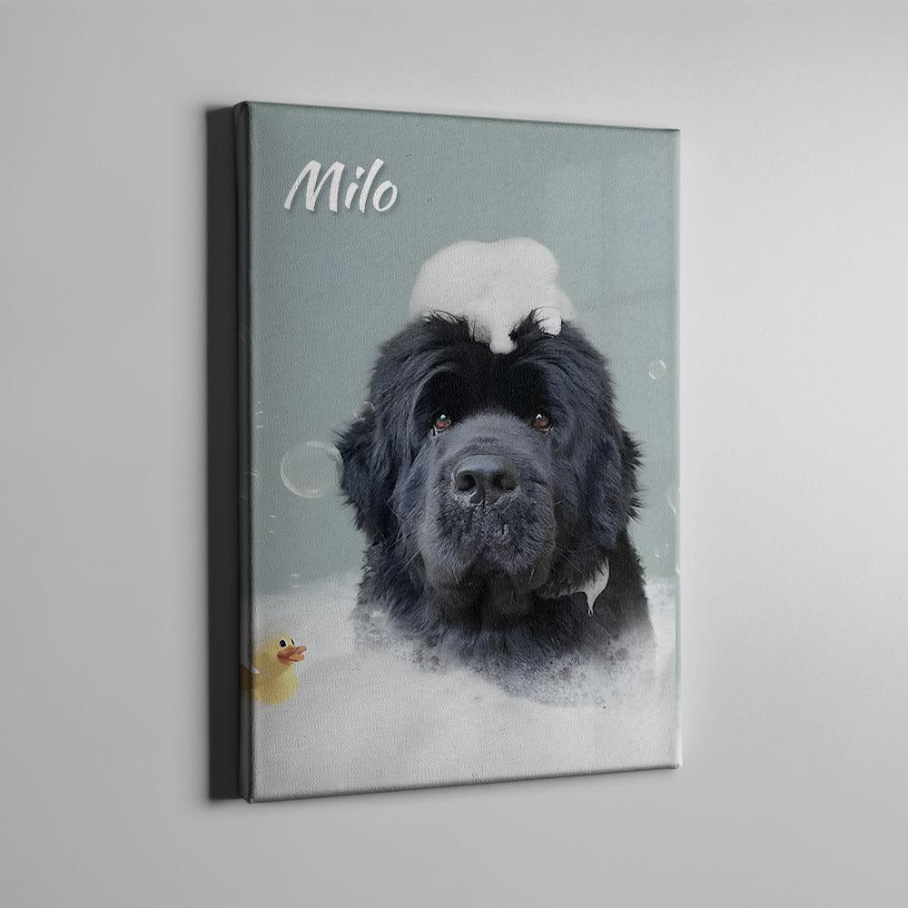 Toilett personalisierte Hundeleinwand