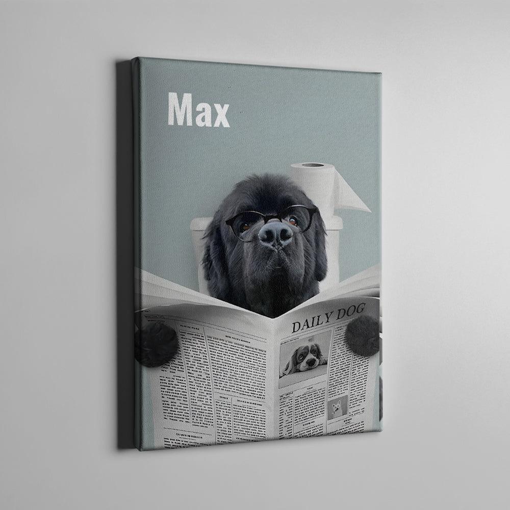 Toilett personalisierte Hundeleinwand