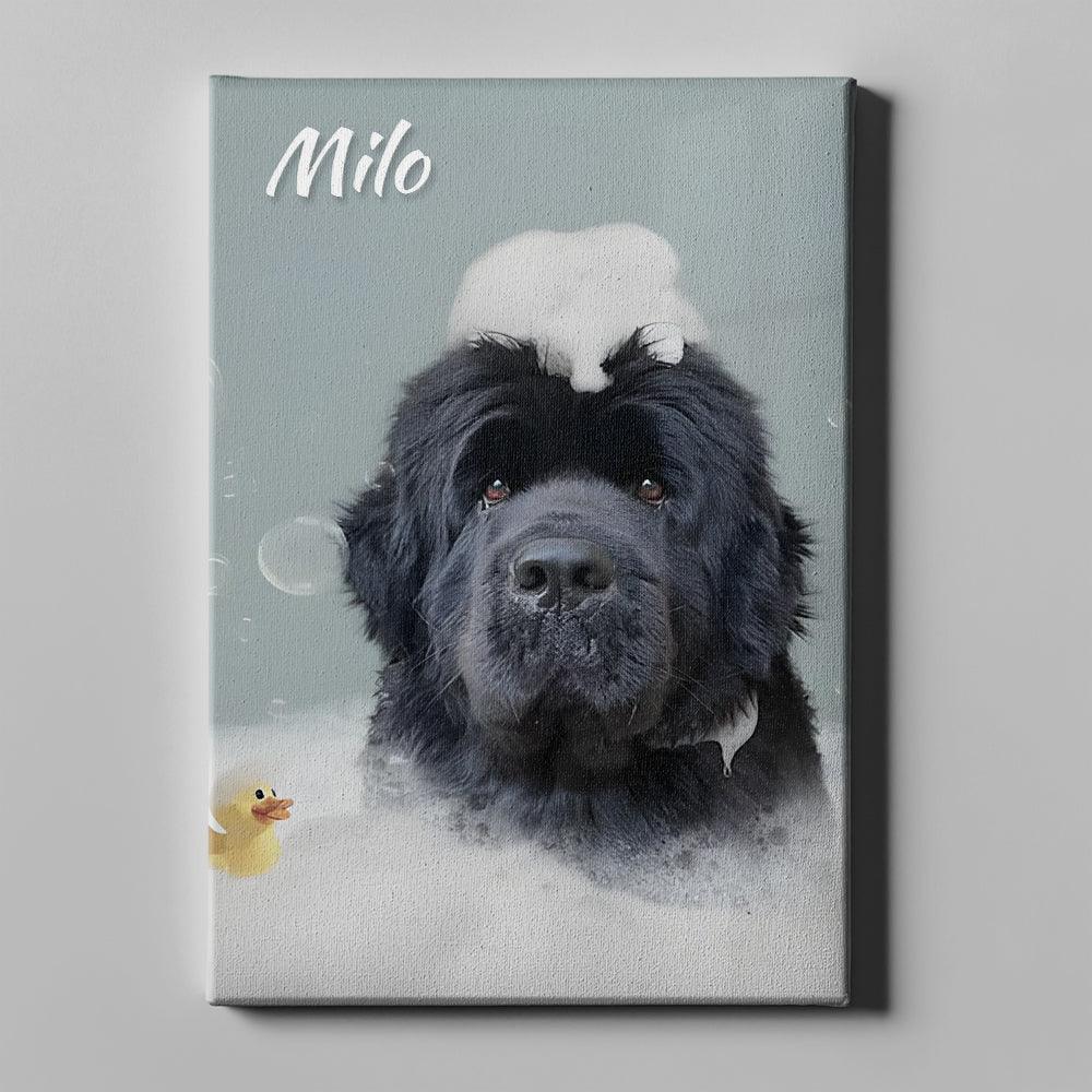 Toilett personalisierte Hundeleinwand