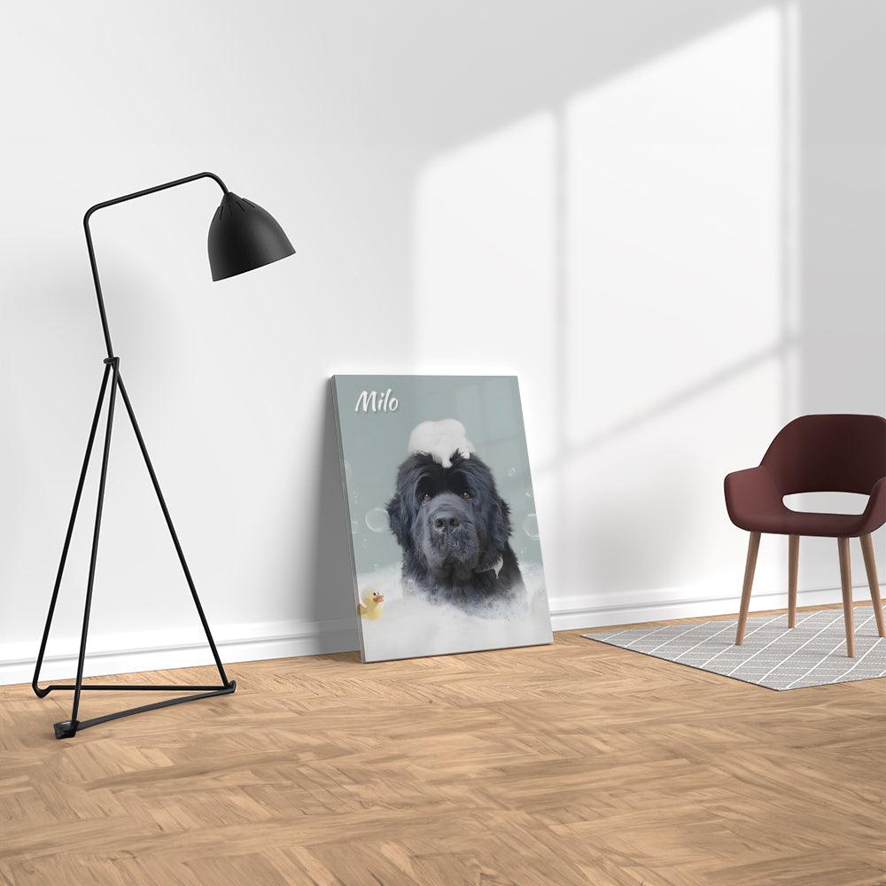 Toilett personalisierte Hundeleinwand