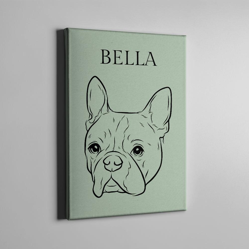 Scribble personalisierte Hundeleinwand