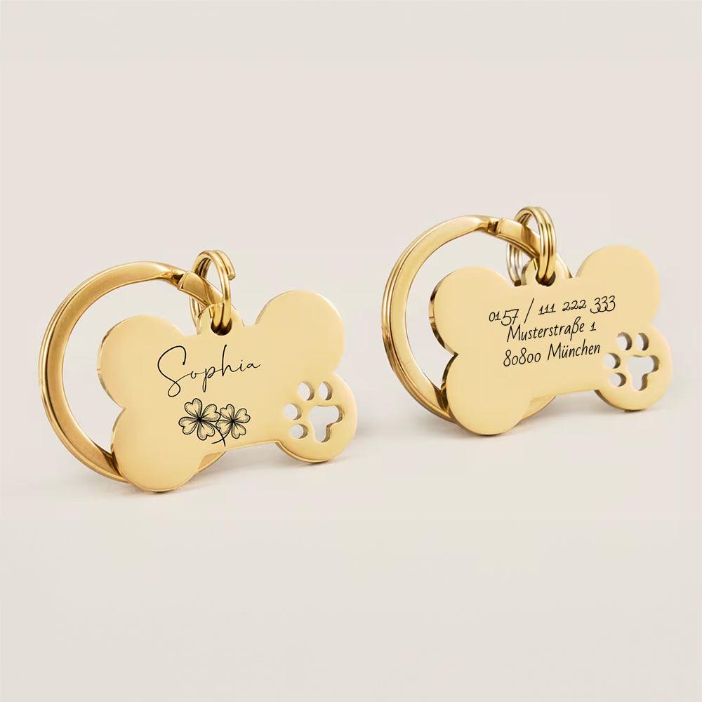 Personalisierte Hundemarke Knochen