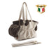 Chanel Hundetasche in Beige – elegante Tragetasche für Hunde aus hochwertigem Tweed, mit weichem Innenfutter und praktischen Trageoptionen.