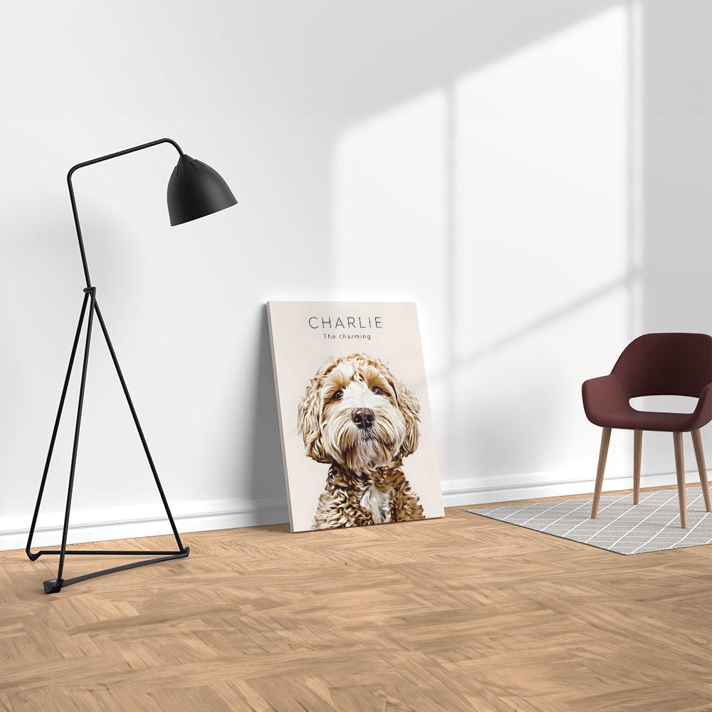 Cartoon personalisierte Hundeleinwand