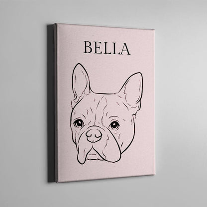 Scribble personalisierte Hundeleinwand